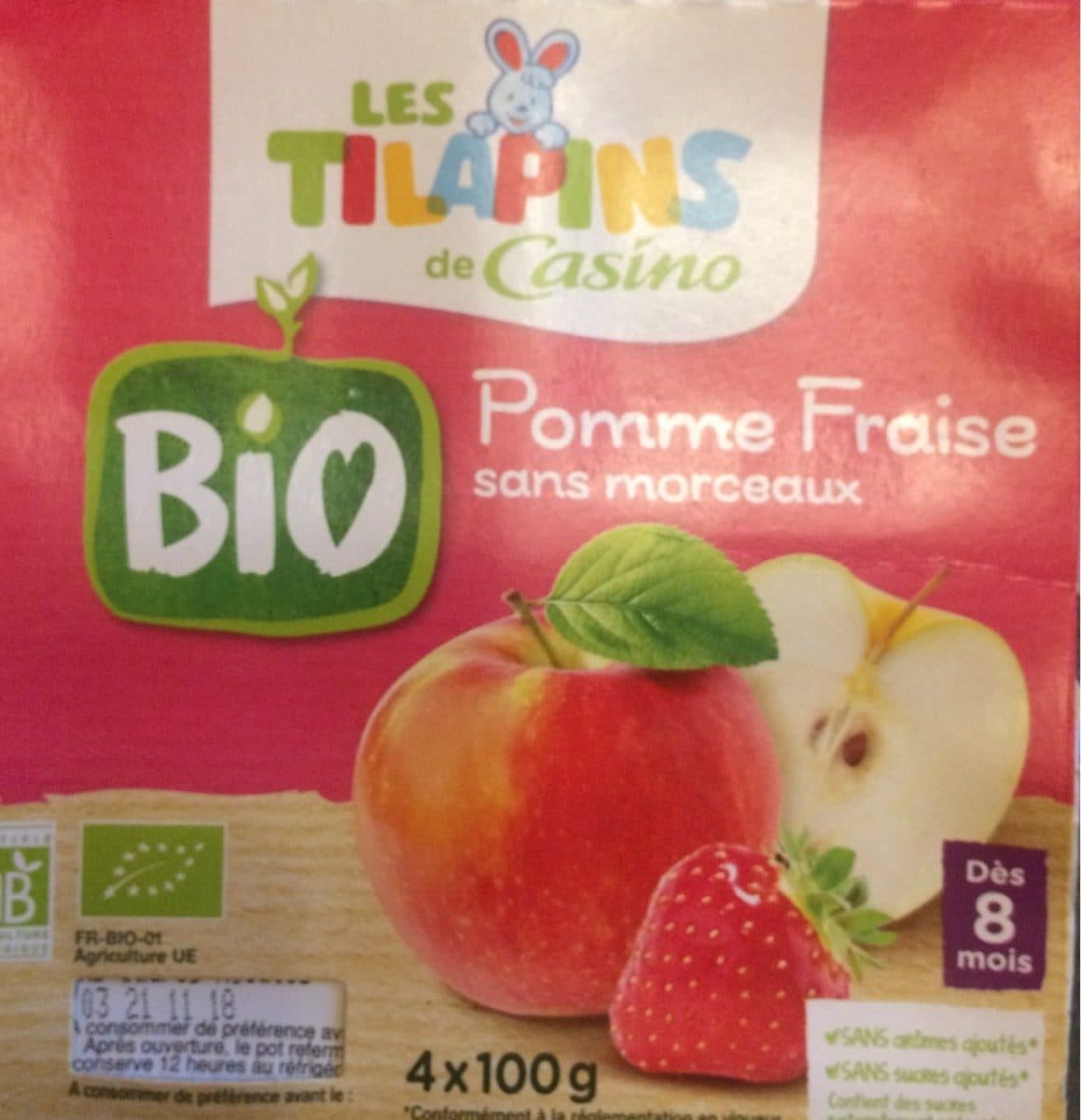Famili baby Bio Pomme et fraise sans morceaux packshot