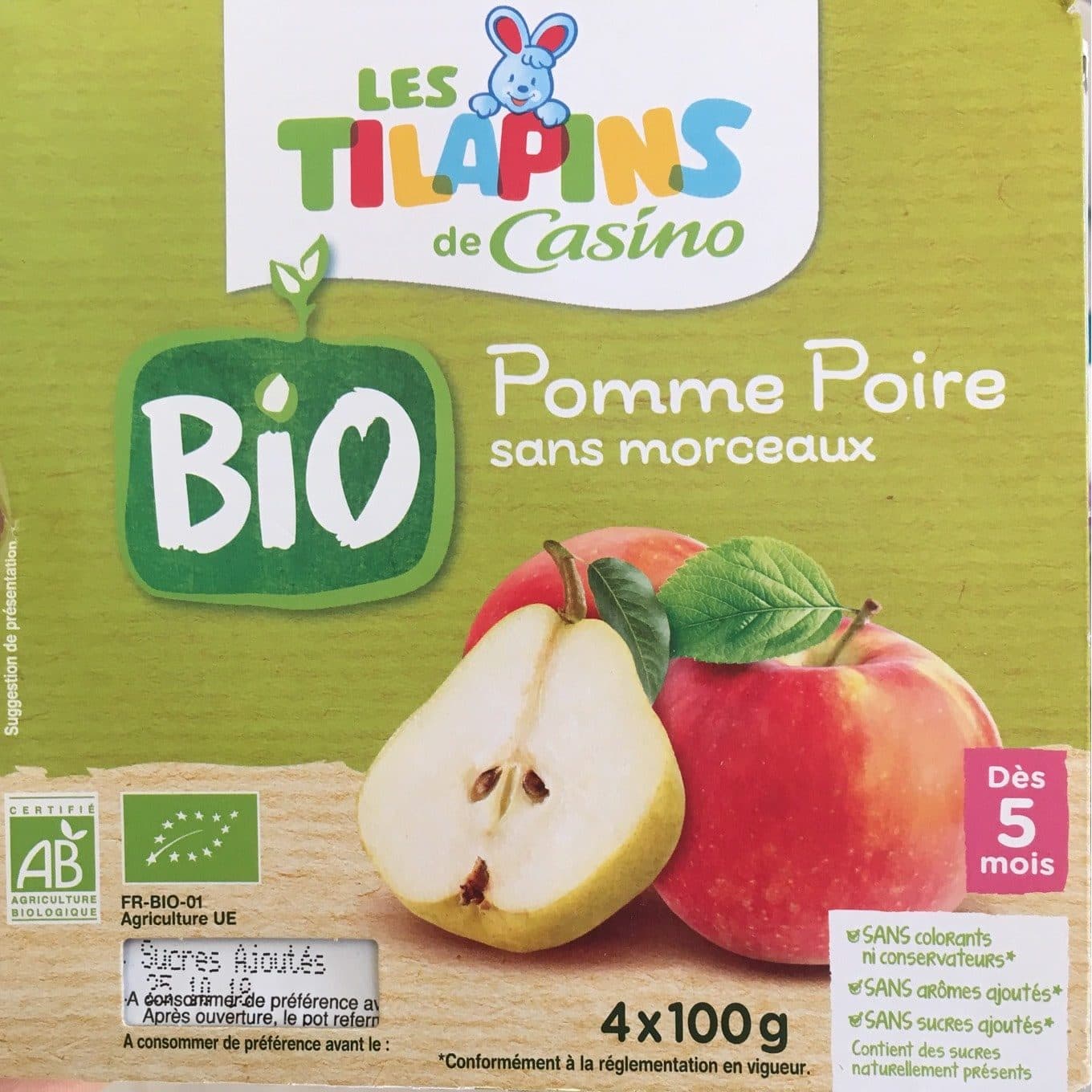 Famili baby Bio Pomme et poire sans morceaux packshot