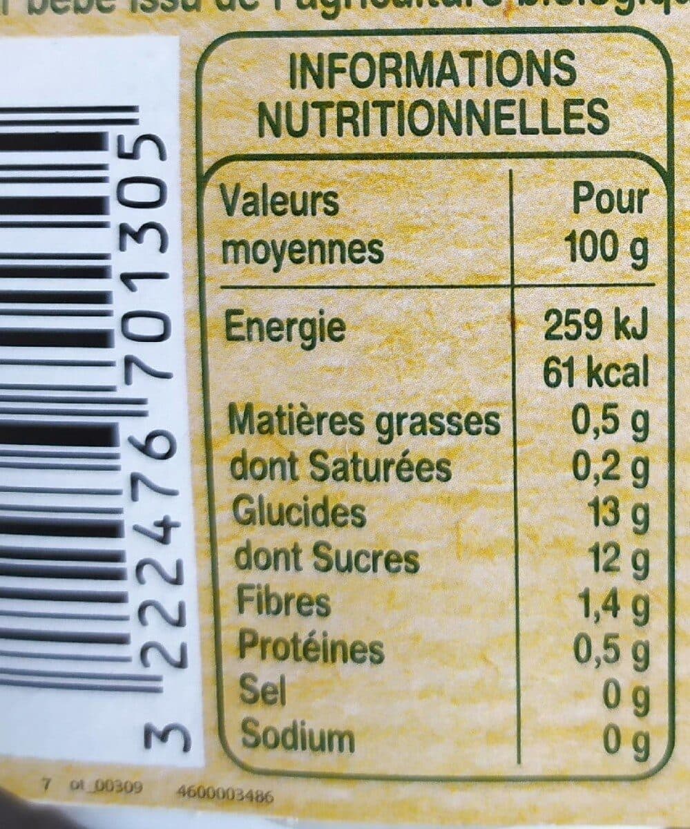 Famili baby Bio Pomme et banane sans morceaux packshot