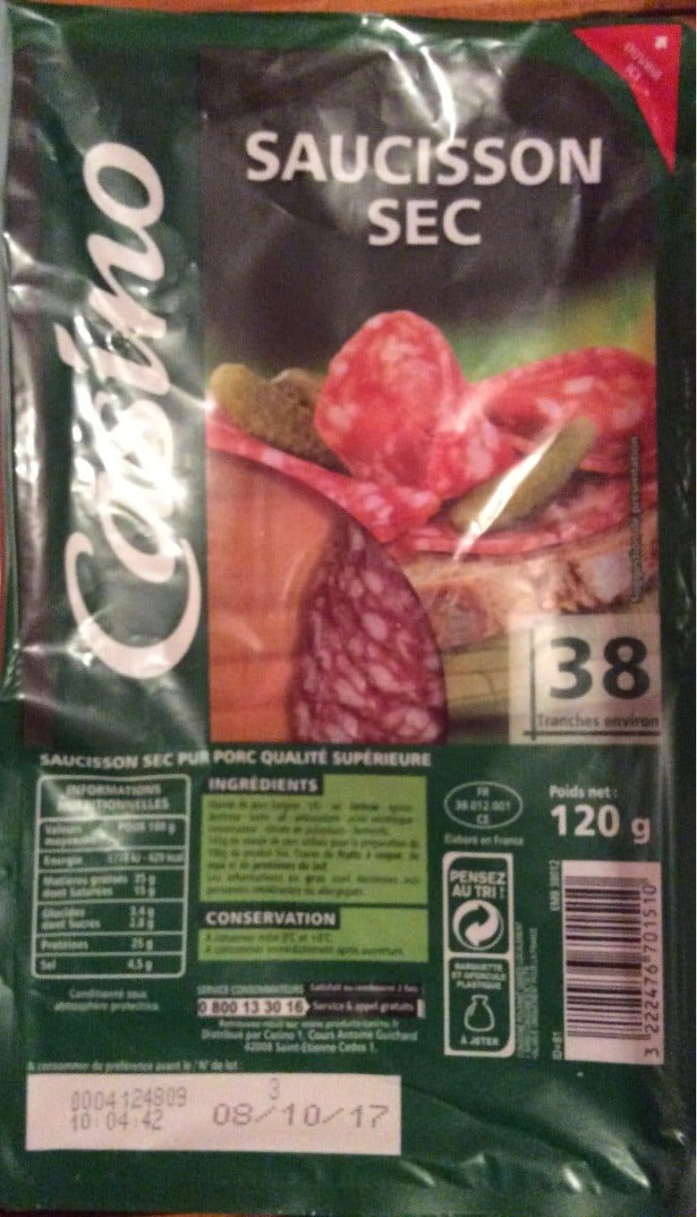 Casino saucisson sec 38 tranches environ packshot
