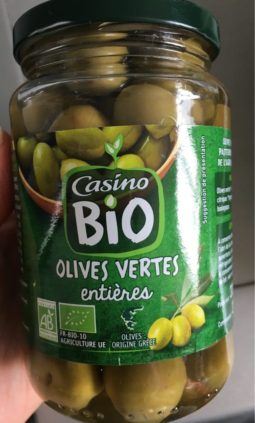 Casino Olives vertes entières bio packshot