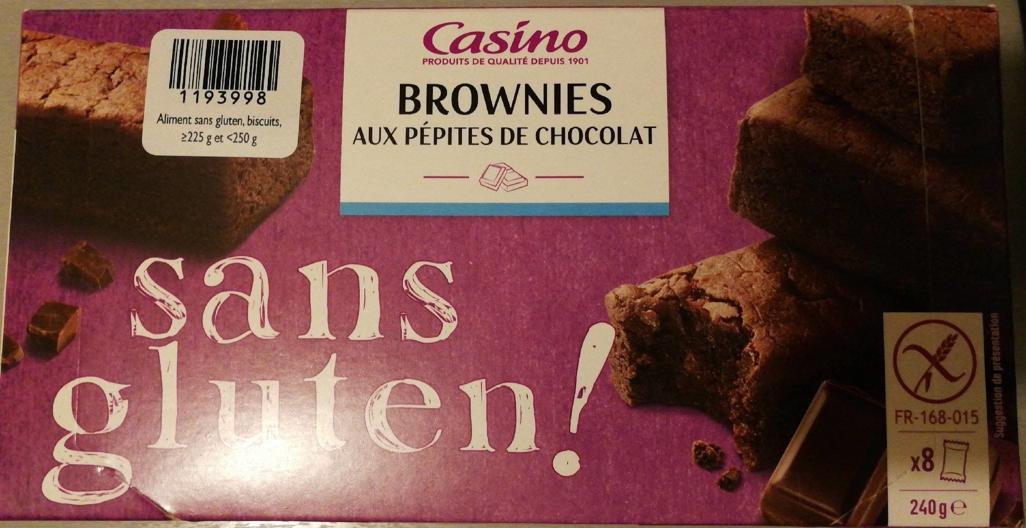 Casino Brownies aux pépites de chocolat sans gluten packshot