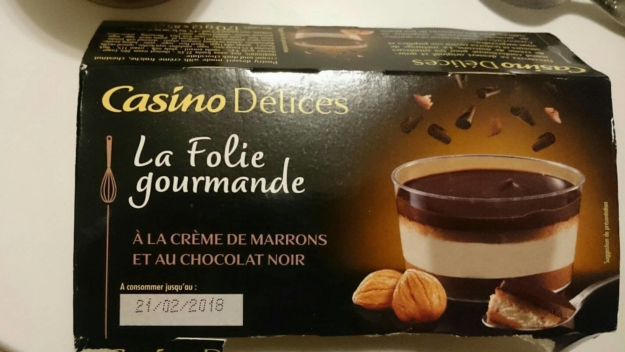 Casino La folie gourmande à la crème de marrons et au chocolat noir packshot