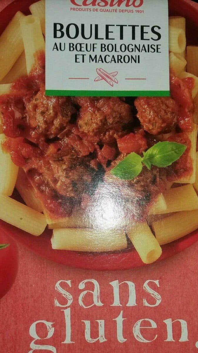 Casino Boulettes au boeuf bolognaise et macaroni sans gluten packshot