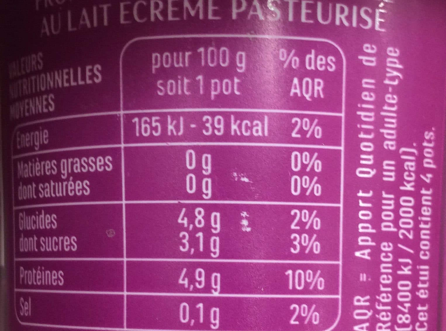 Casino Faisselle 0% de matères grasses packshot