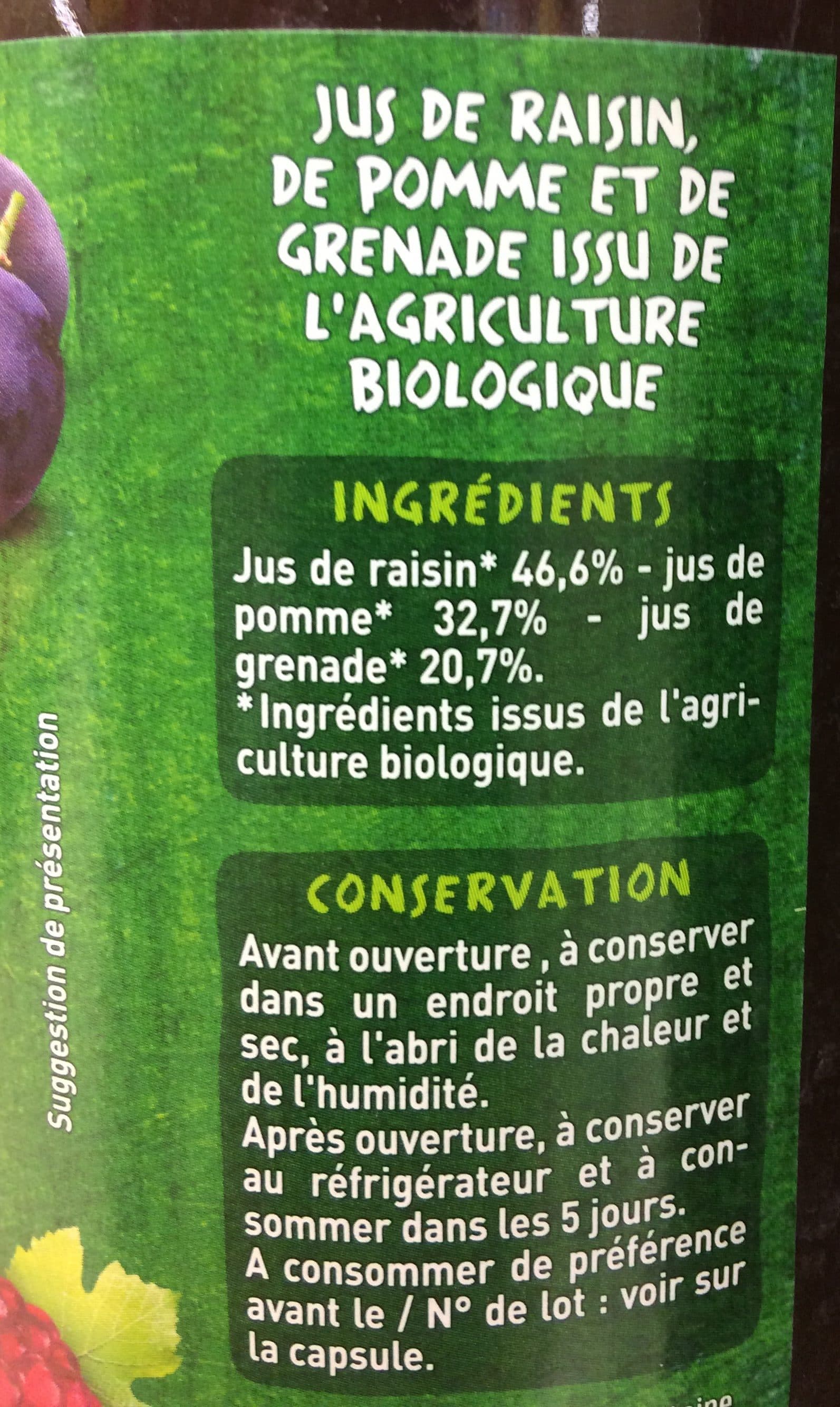 Casino Bio Pur jus raisin pomme grenade bio packshot