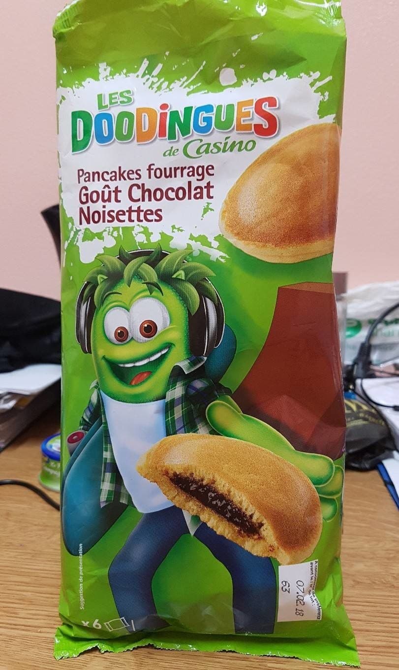 Les Doodingues Pancakes fourrage goût chocolat noisettes packshot