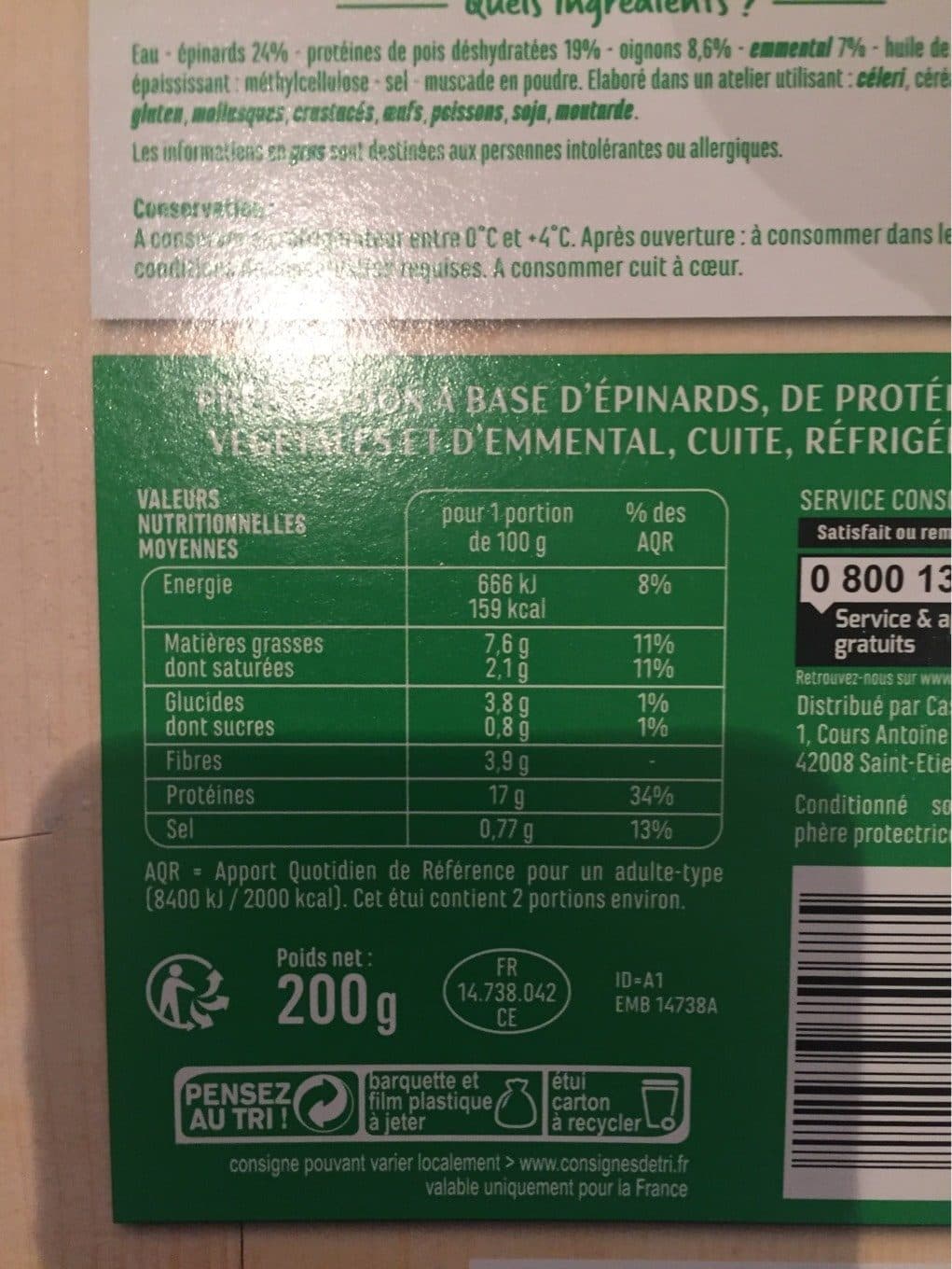 Casino Galette épinard et à l'emmental packshot