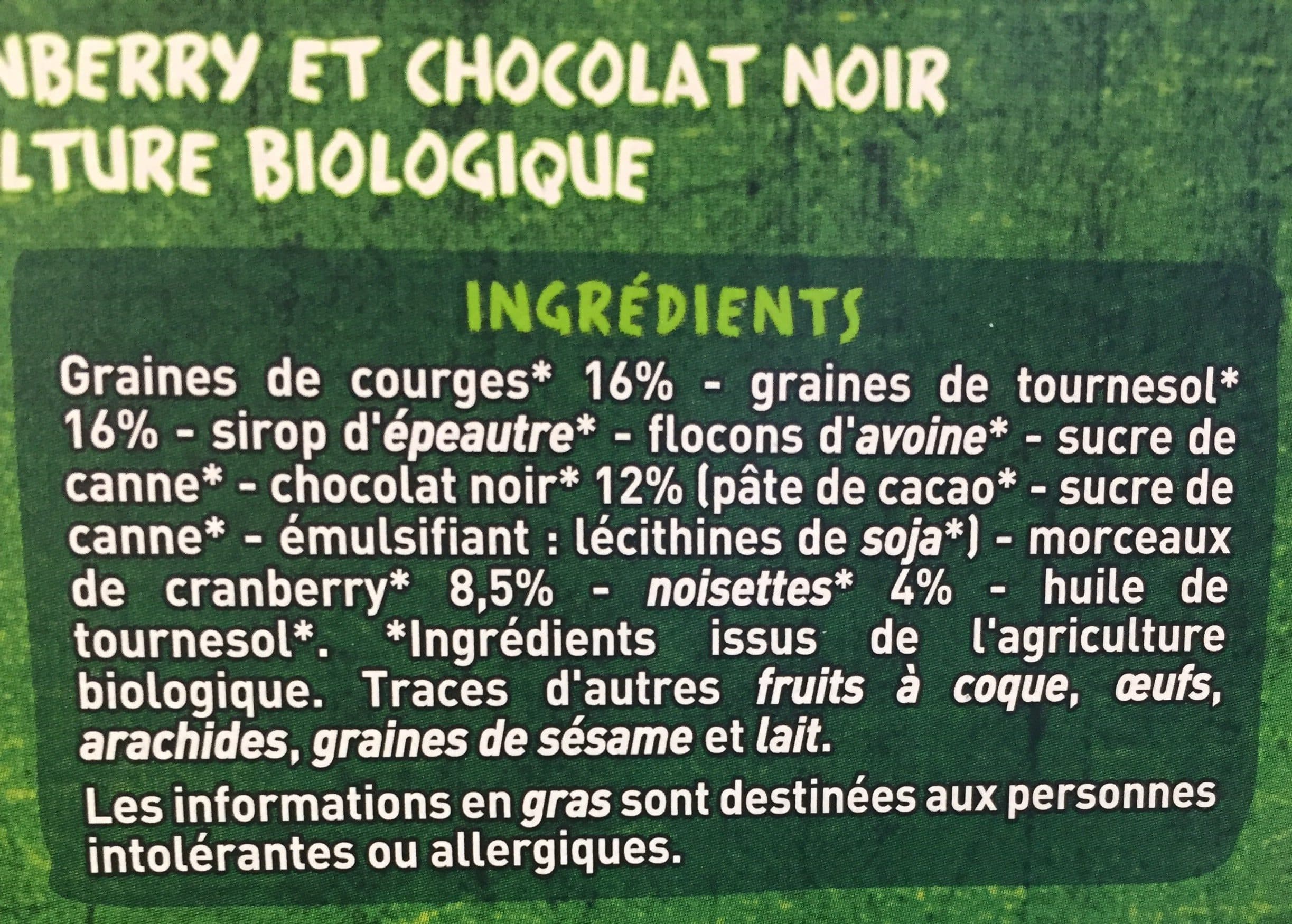 Casino Barres Cranberry chocolat noir Casino Bio packshot