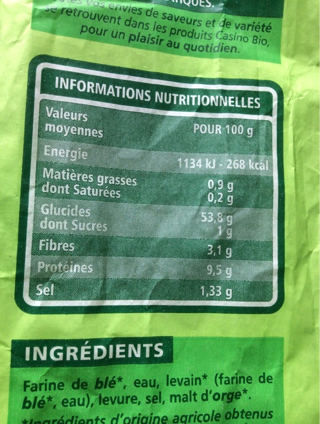 Casino Baguette bio packshot