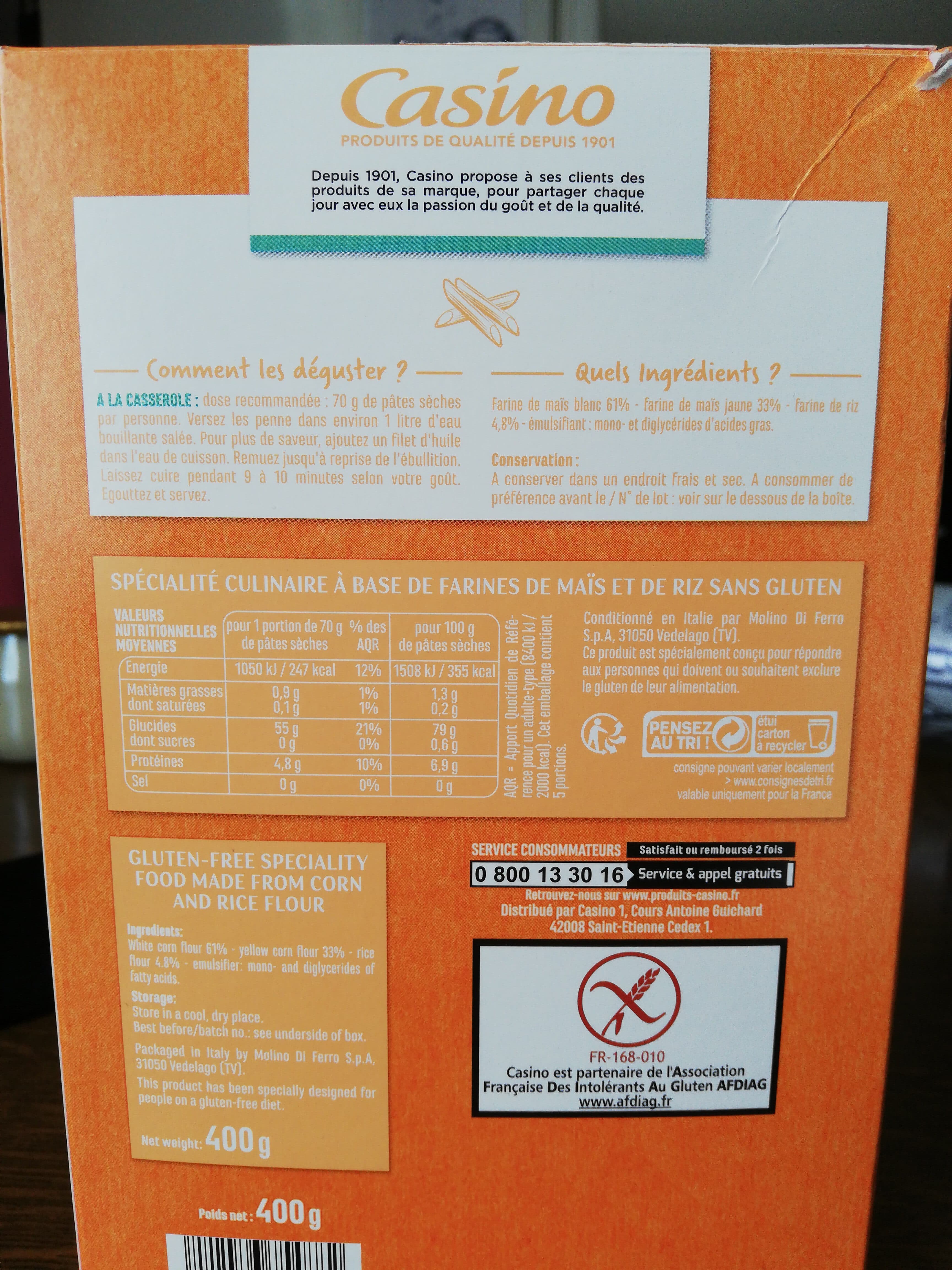 Casino Penne sans gluten packshot
