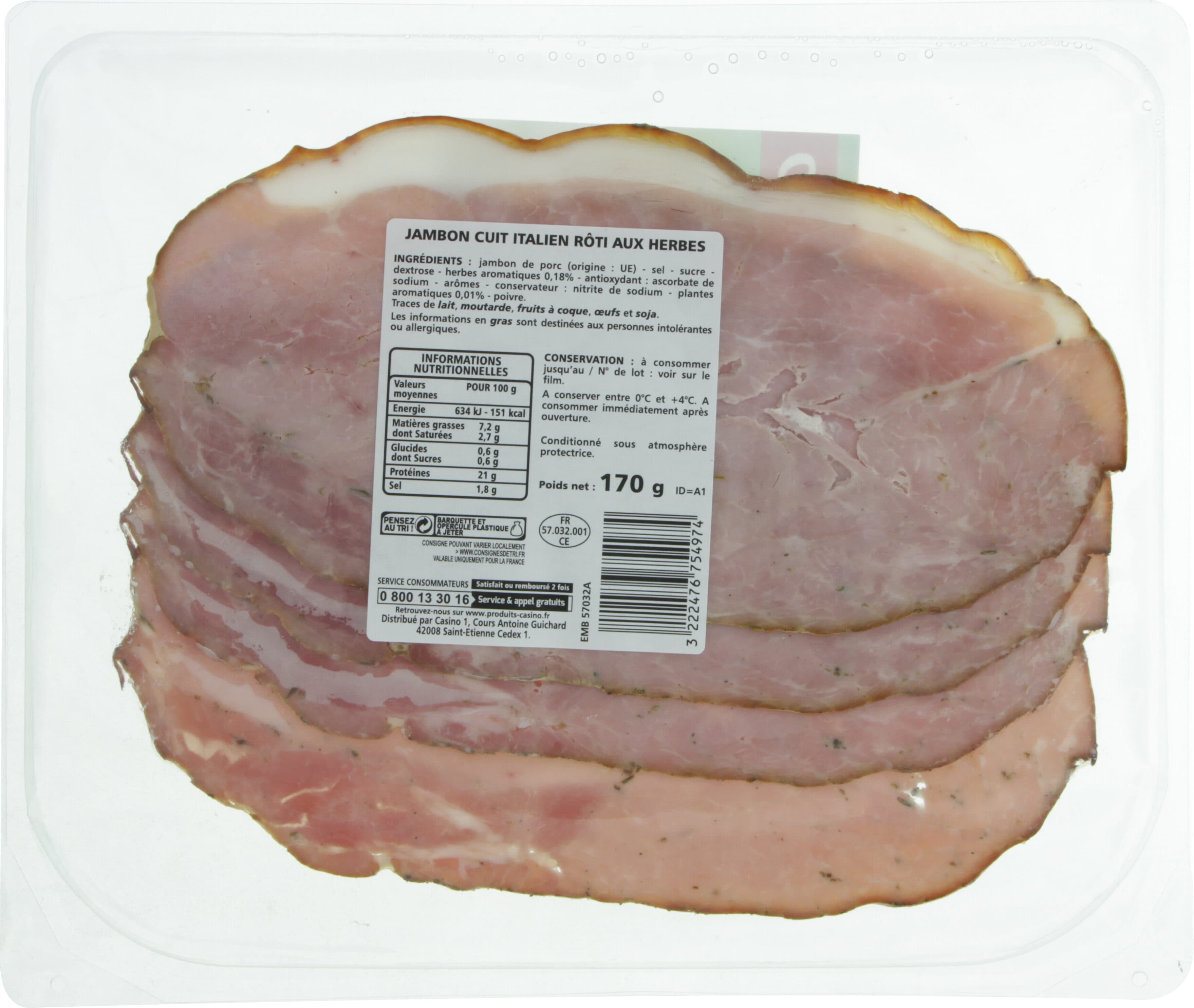 Casino Jambon italien aux herbes avec couenne packshot