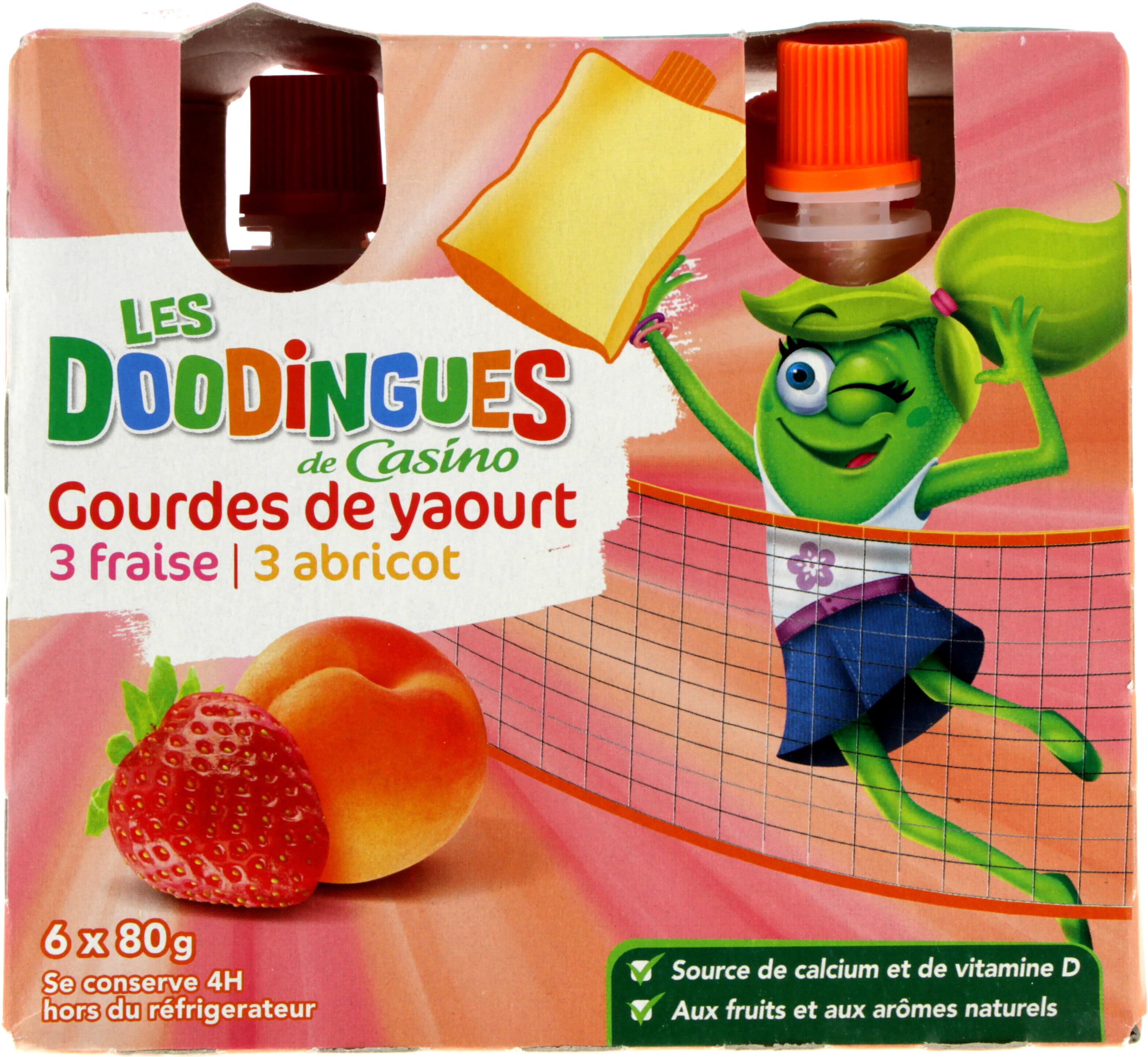 Les Doodingues Gourdes de yaourt - 3 fraise - abricot packshot