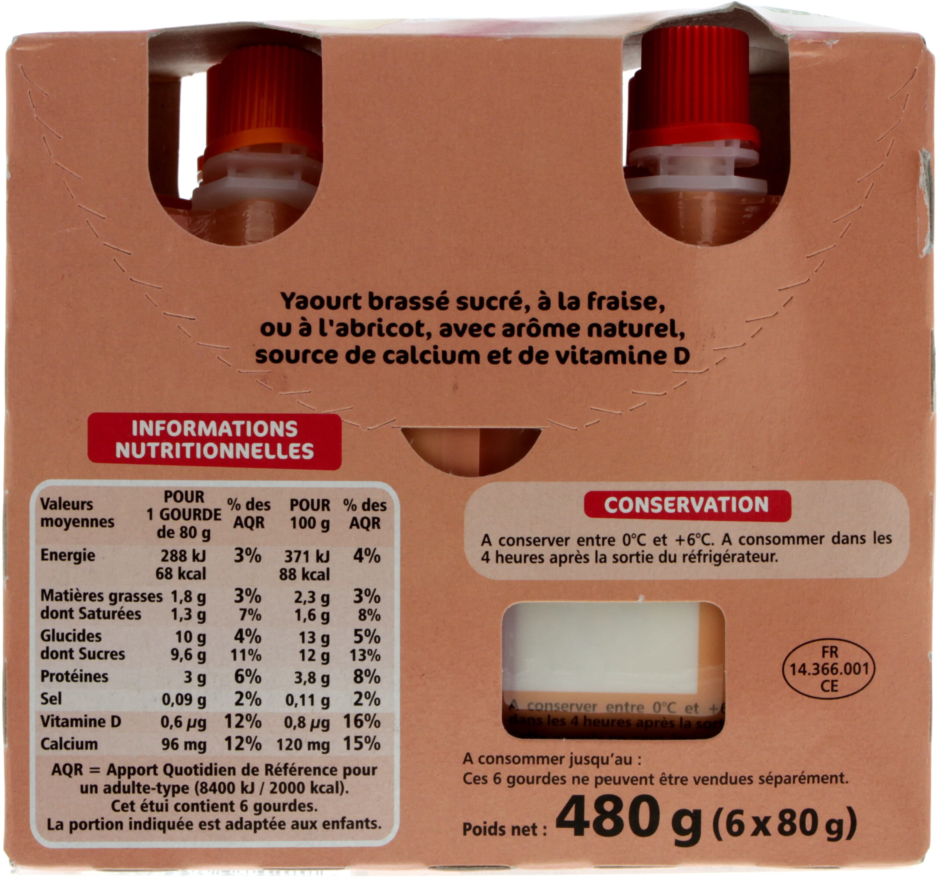 Les Doodingues Gourdes de yaourt - 3 fraise - abricot packshot