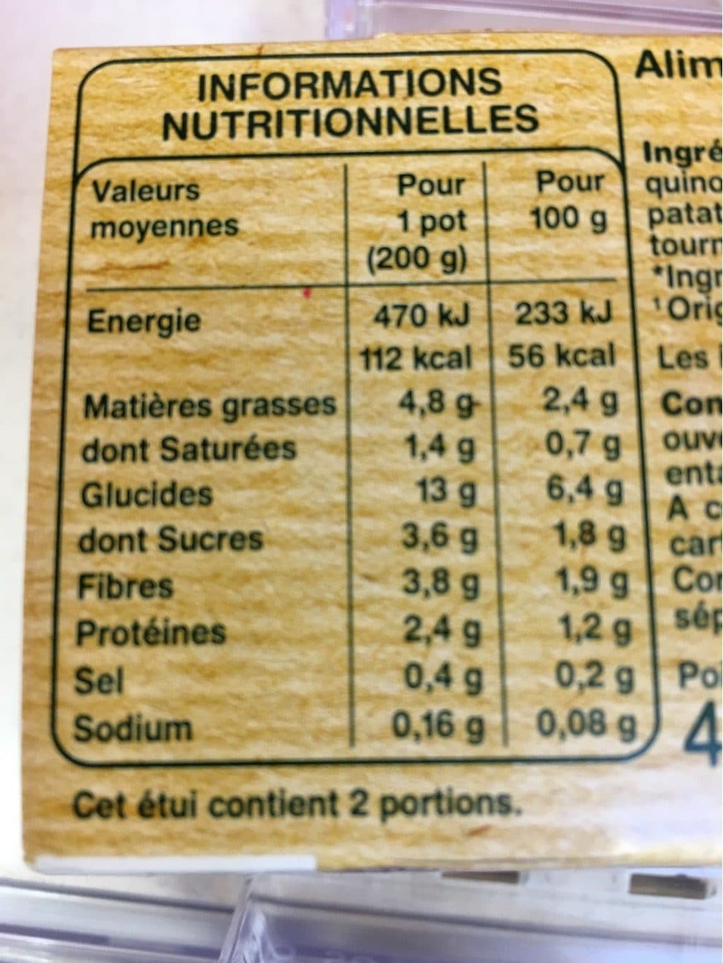 Casino Légumes, quinoa Bio avec morceaux - Dès 8 mois BIO packshot