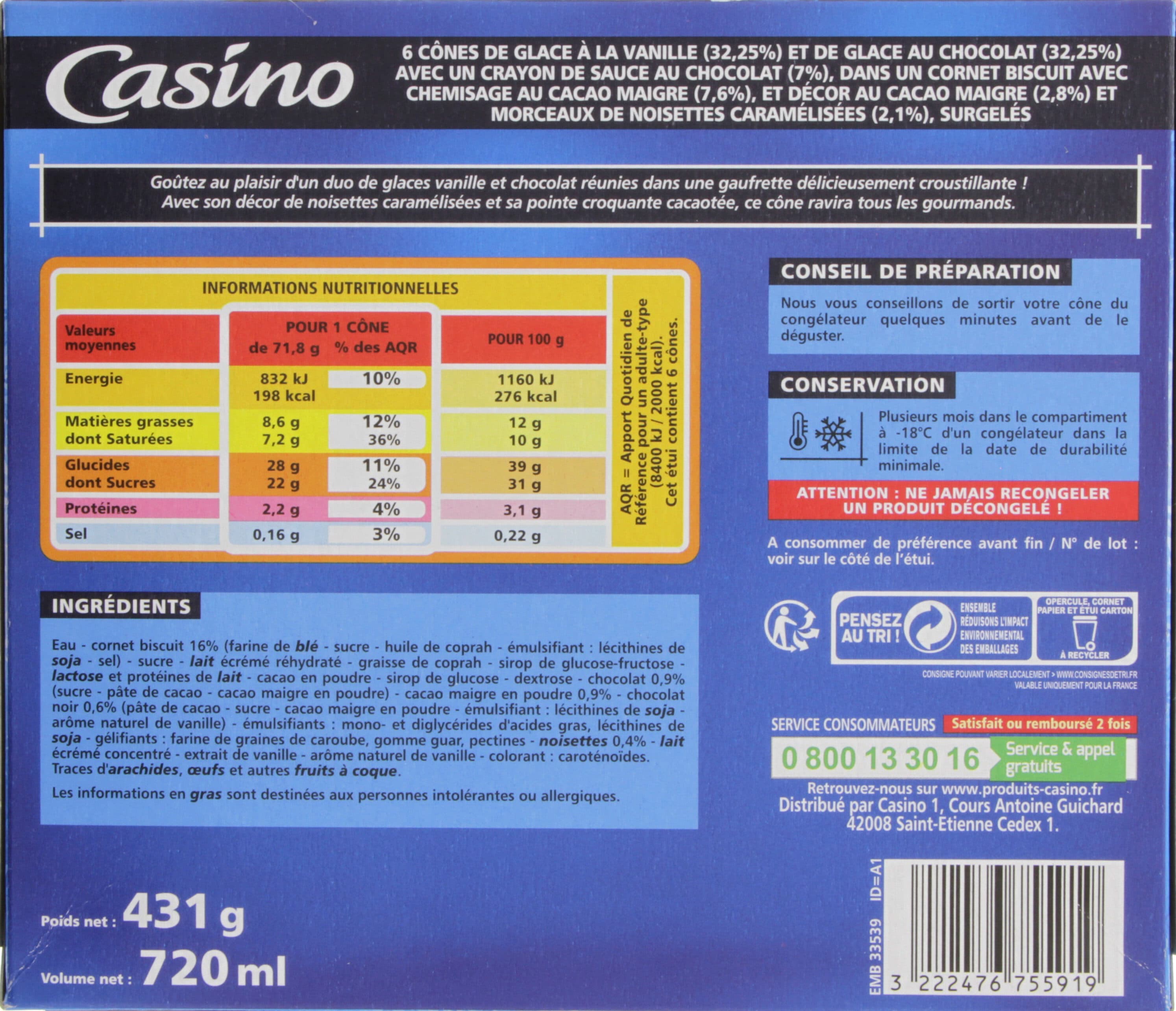 Casino Cônes vanille chocolat packshot
