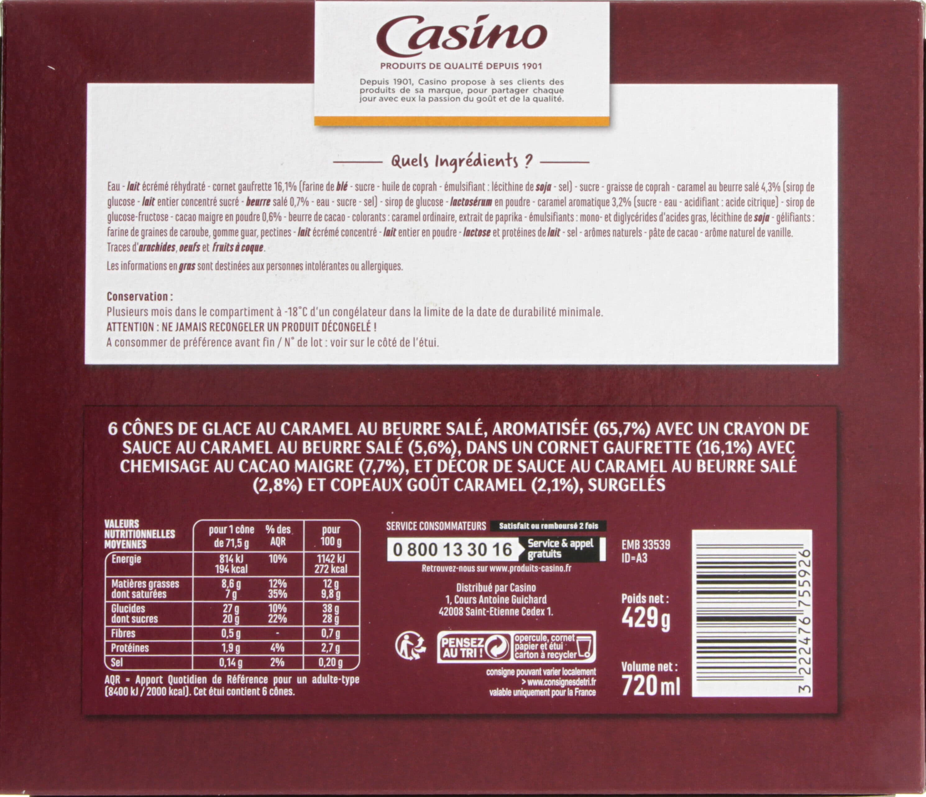 Casino Cônes caramel beurre salé packshot