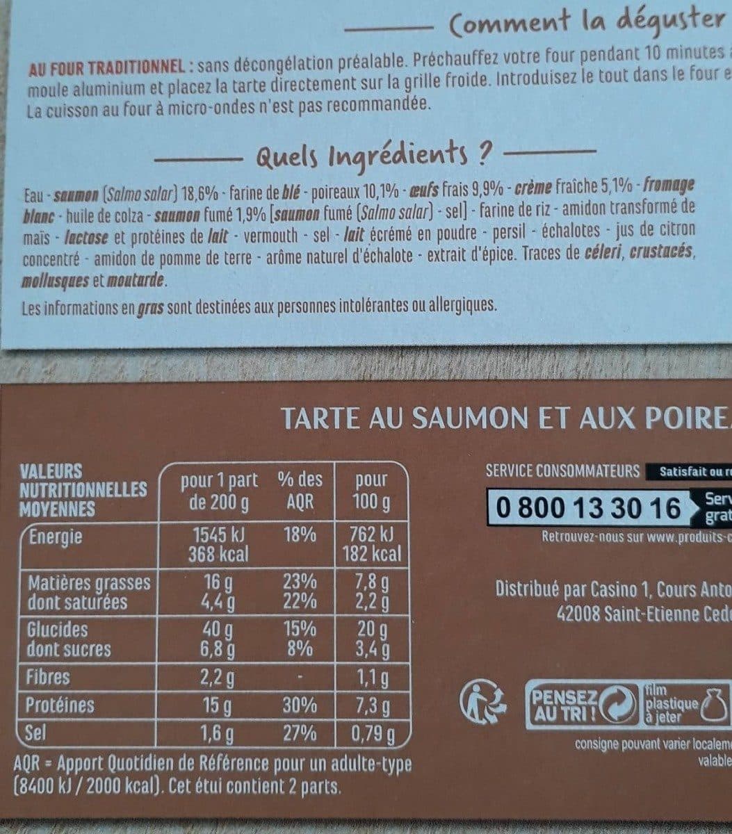 Casino Tarte saumon - Saumon et poireaux packshot