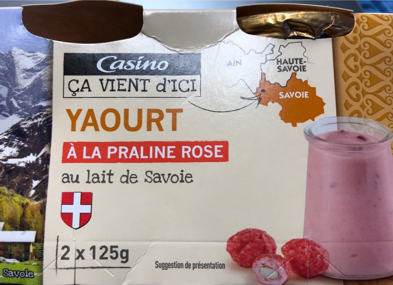 Casino Yaourt au lait de Savoie et à la praline rose packshot