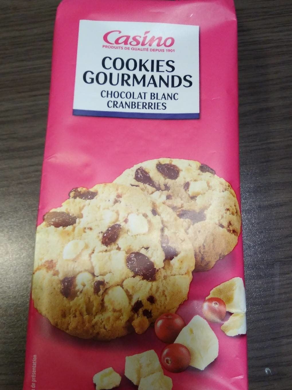 Casino Cookies chocolat blanc et cranberries packshot