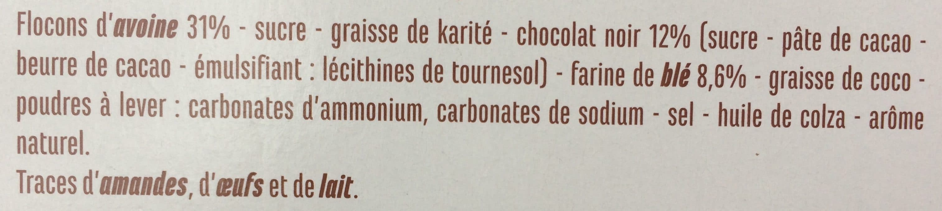 Casino Biscuits aux flocons d'avoine et chocolat packshot