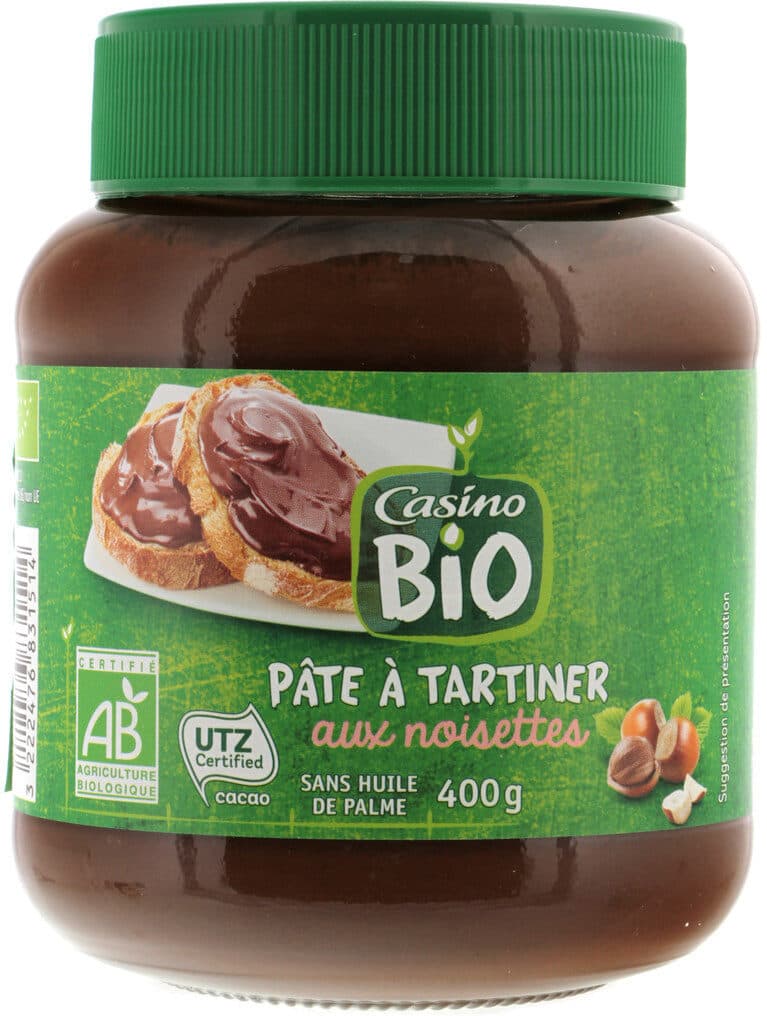 Casino Pâte à tartiner BIO aux noisettes sans huile de palme packshot