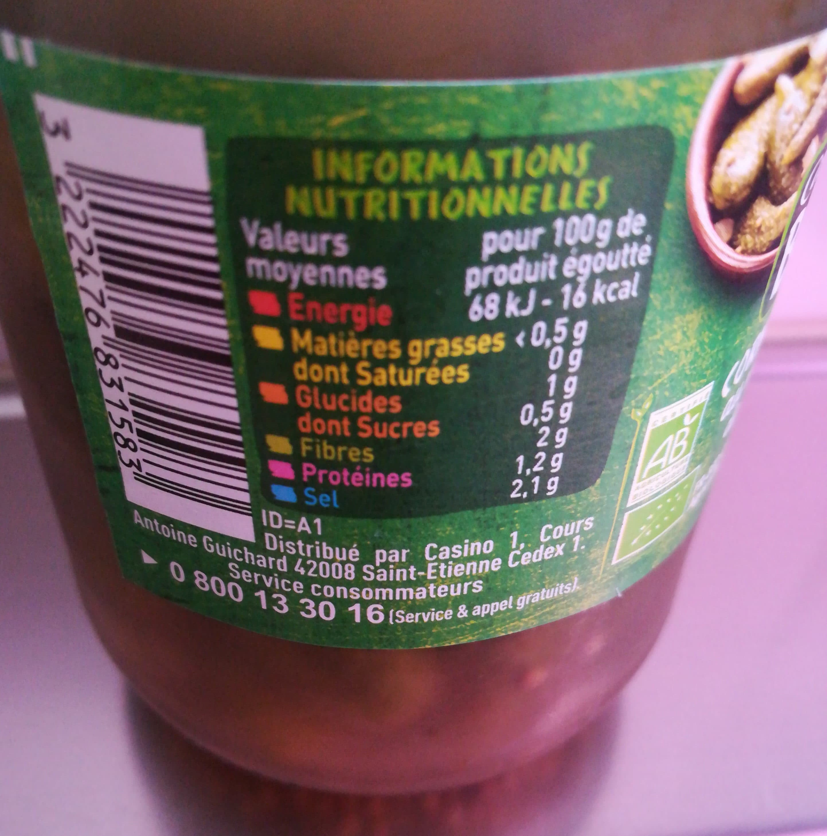 Casino Cornichons au vinaigre de cidre bio packshot