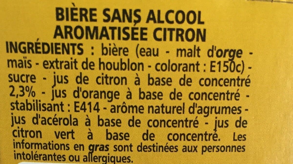 Open Food Facts Bière Kellegen sans alcool aromatisée citron - 6x25cl packshot