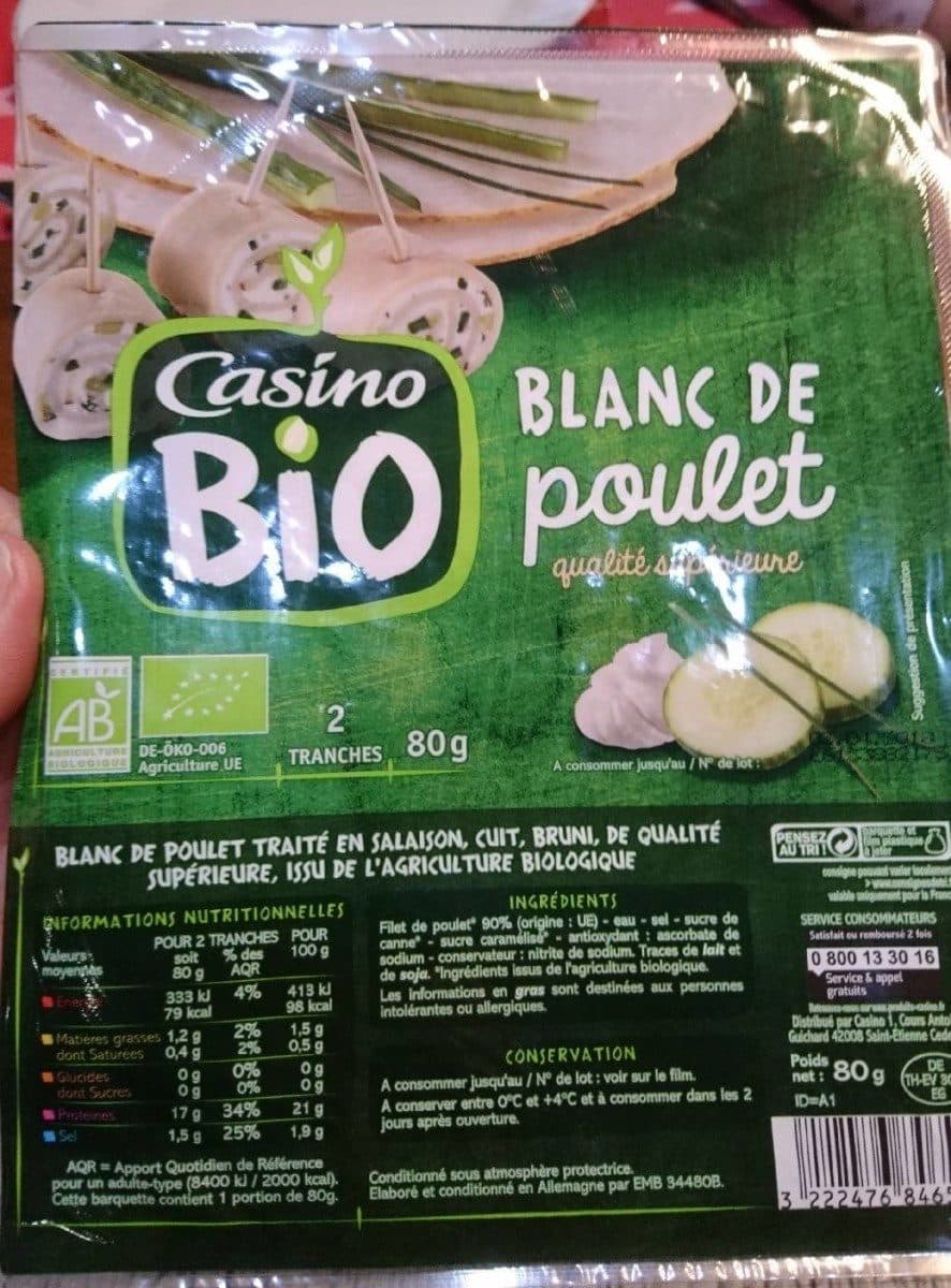 Casino Blanc de poulet Bio qualité supérieure packshot
