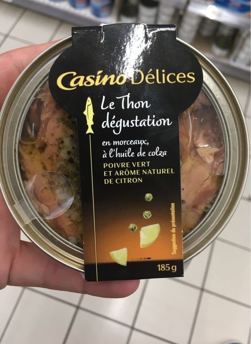 casino Le thon dégustation en morceaux, à l'huile de colza Poivre vert et arôme naturel de citron packshot