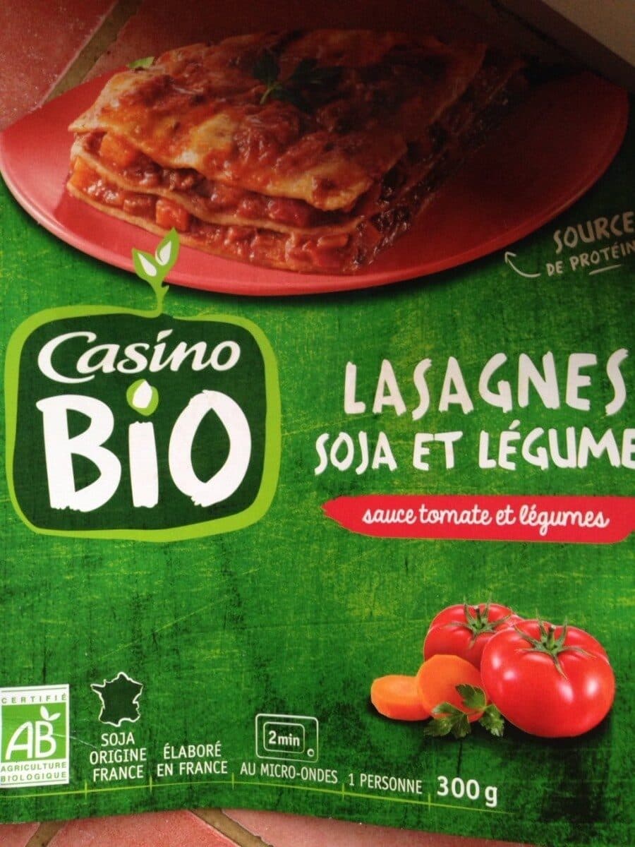 Casino Lasagnes soja et légumes sauce tomate et légumes packshot