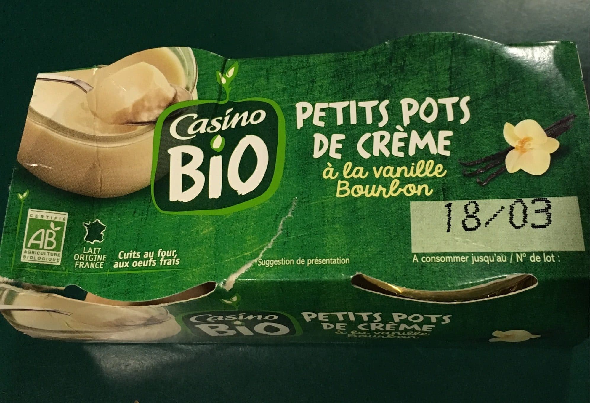 Casino Petits pots de crème à la vanille Bourbon BIO packshot