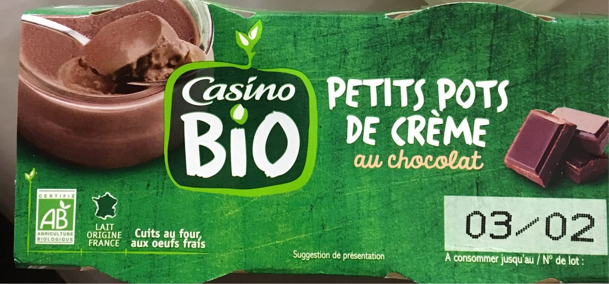 Casino Petits pots de crème au chocolat BIO packshot