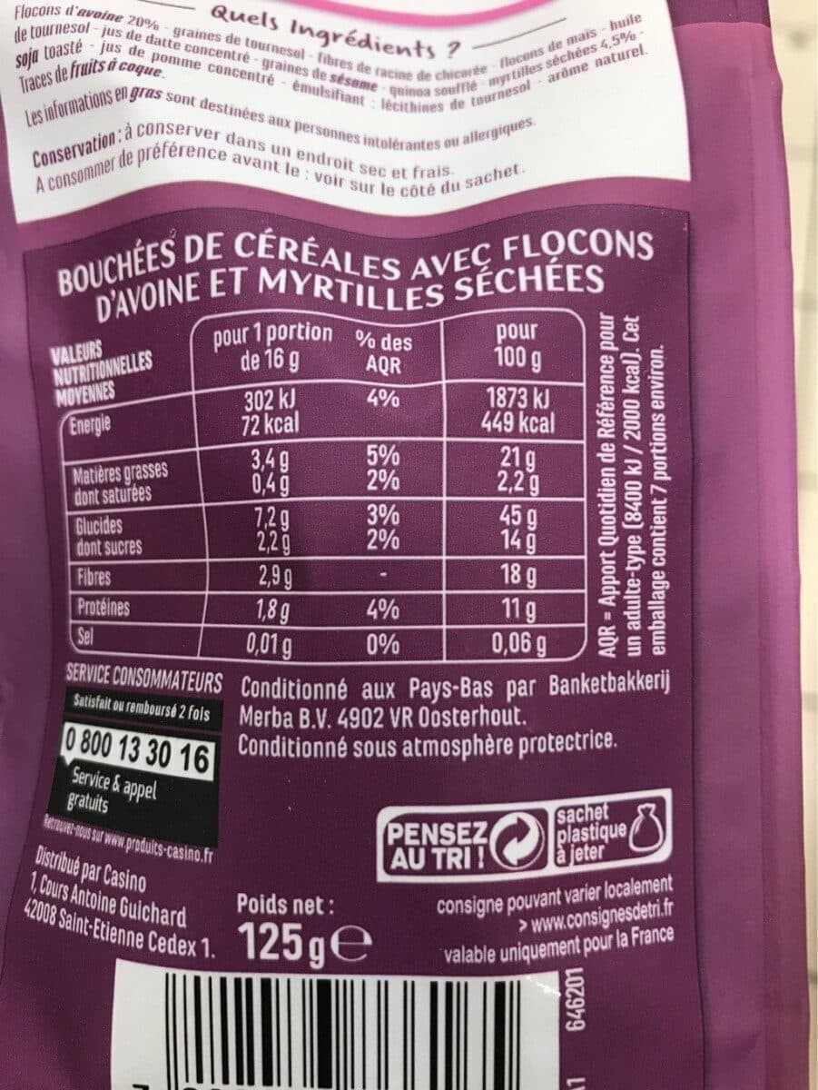 CASINO Encas de pépites céréales et myrtilles packshot