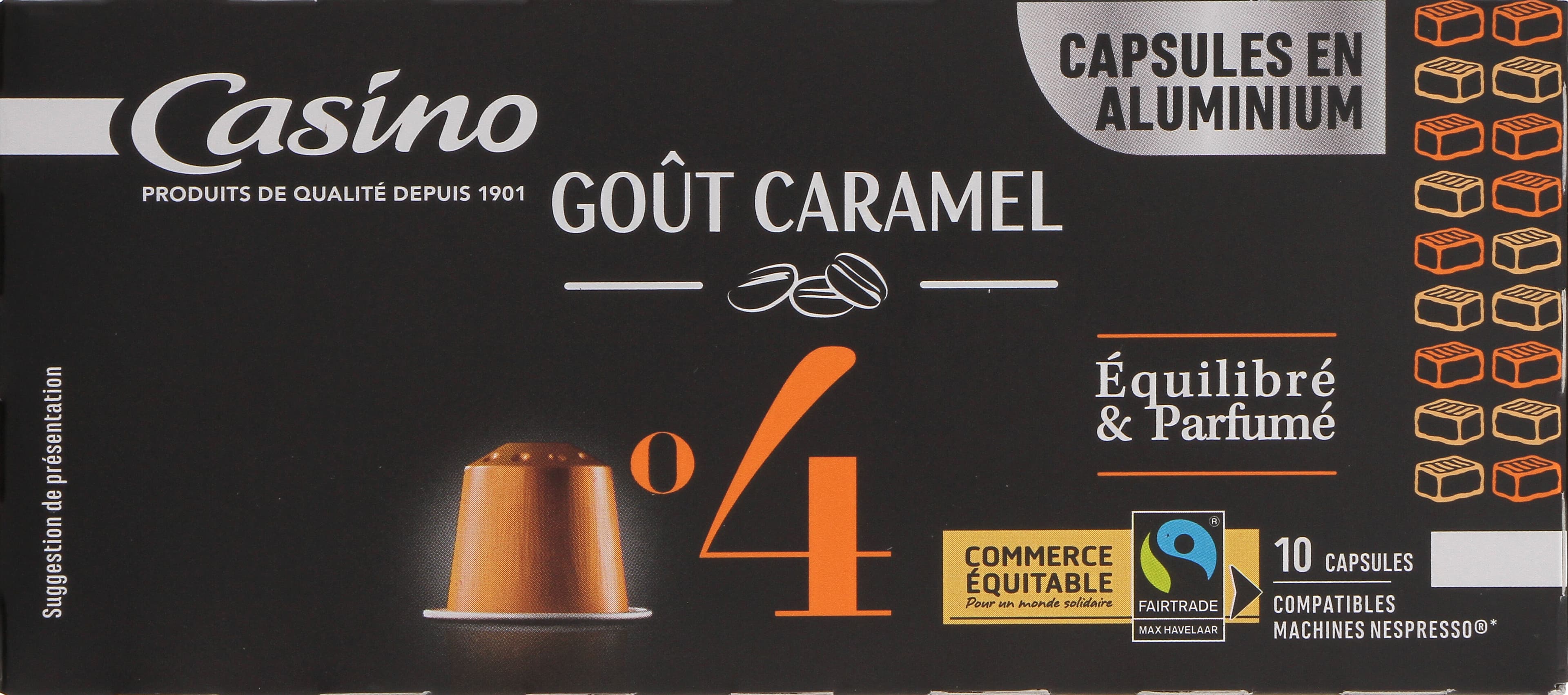 Casino capsules de café Espresso aromatisé caramel packshot