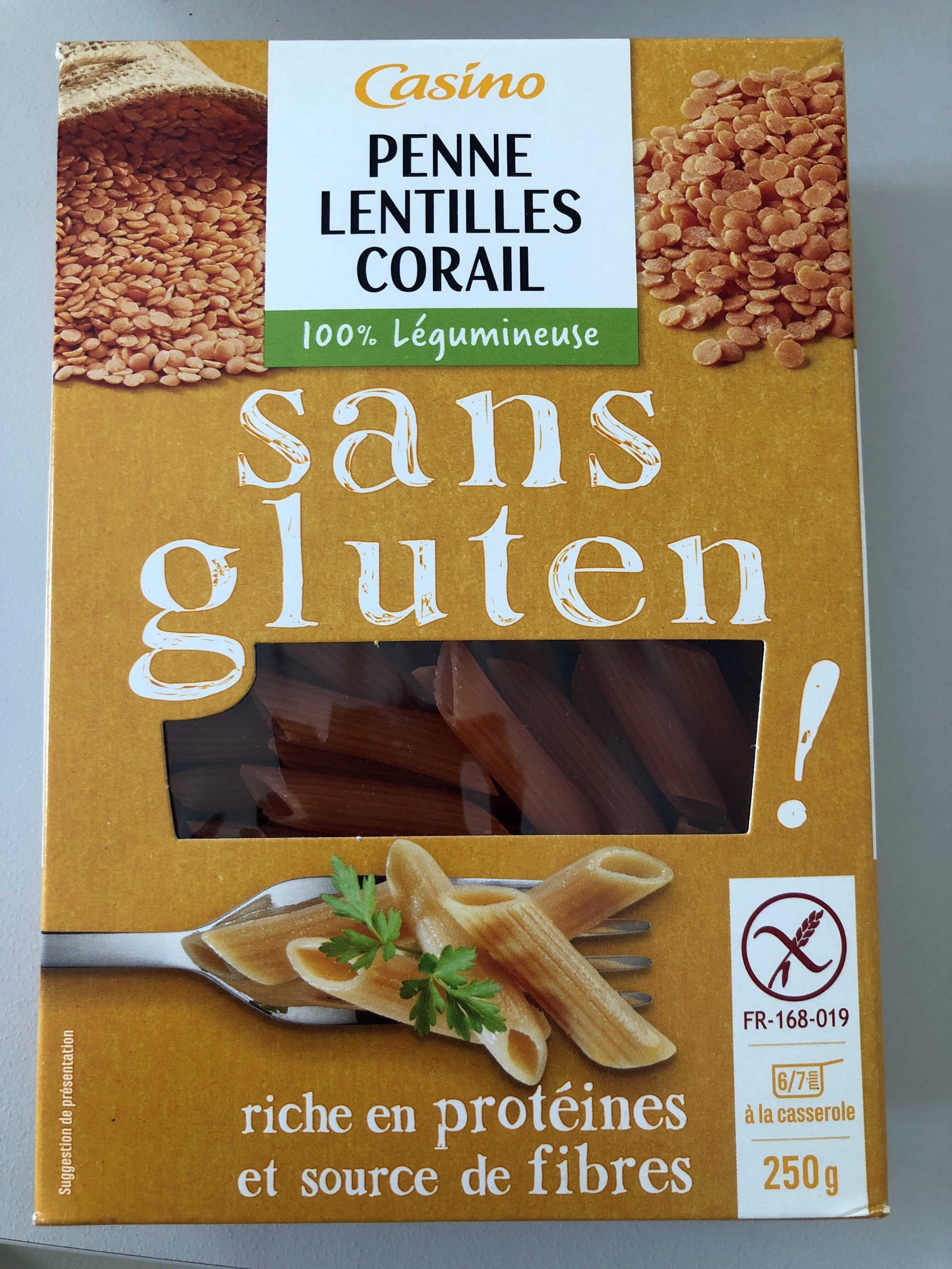 Casino Penne lentilles corail packshot