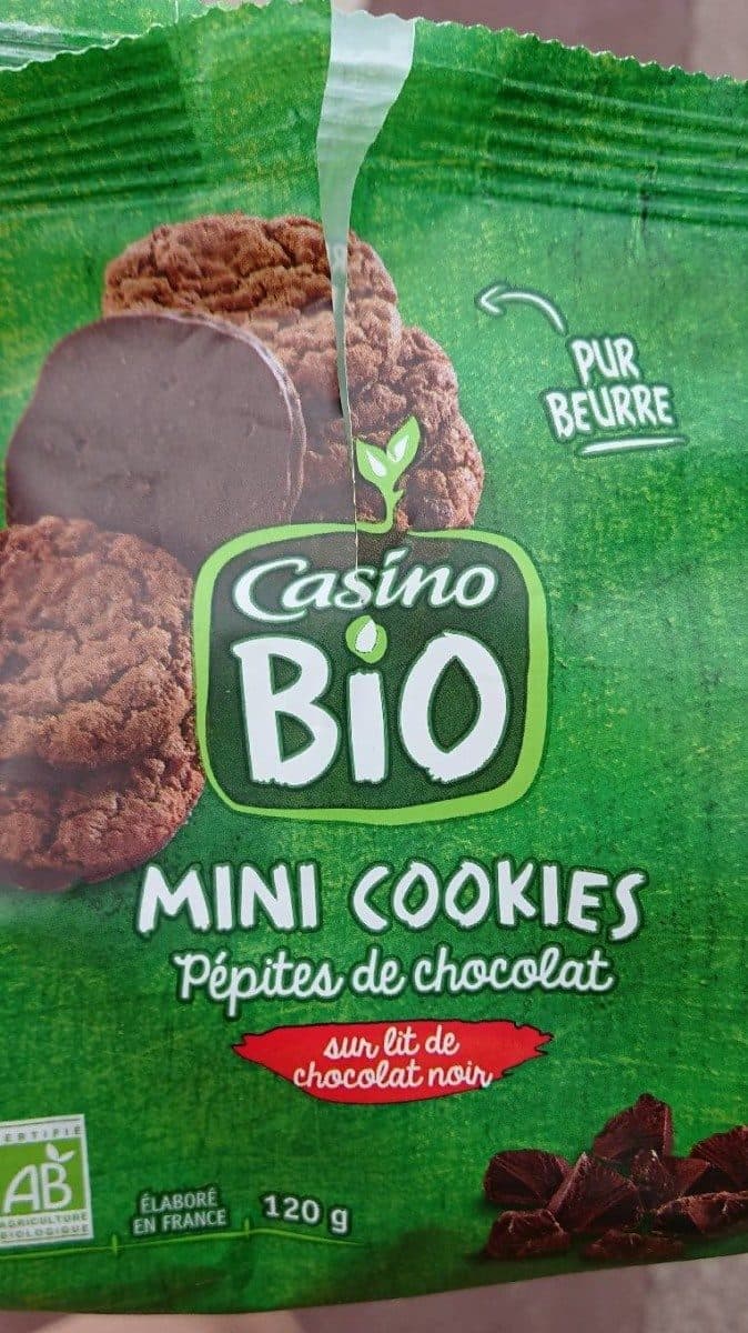 Casino Mini Cookies pépites de chocolat noir sur lit de chocolat noir Bio packshot