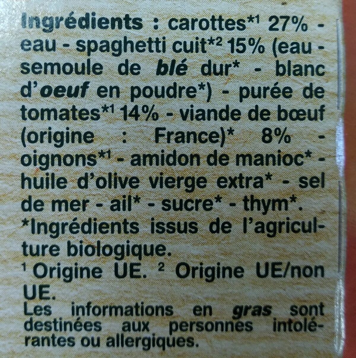 Casino Spaghetti à la bolognaise Bio, avec morceaux packshot
