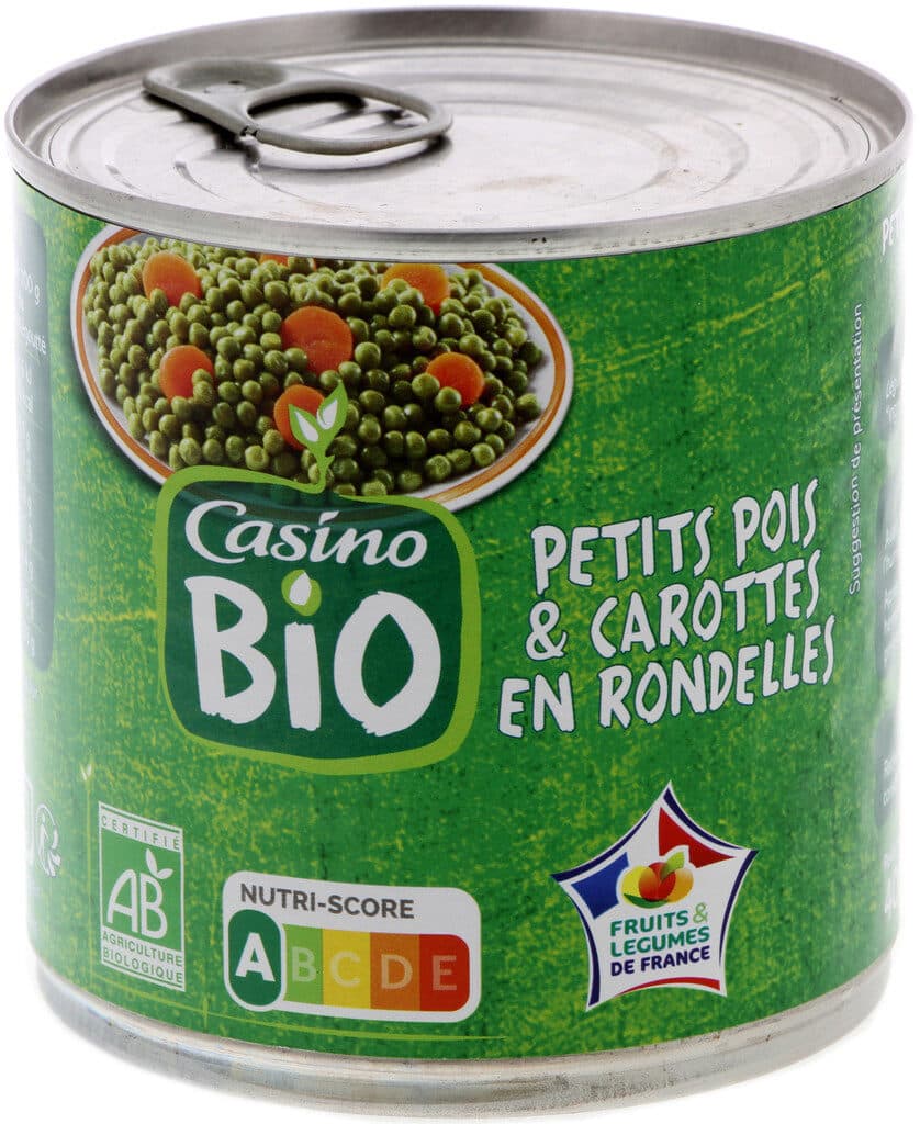 Casino Petits pois carottes rondelles bio packshot