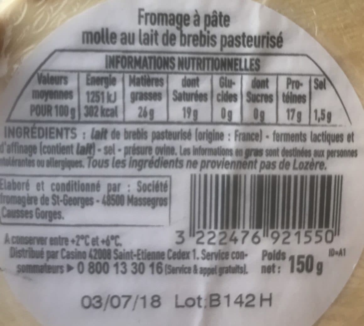 Casino Pérail au lait de brebis packshot