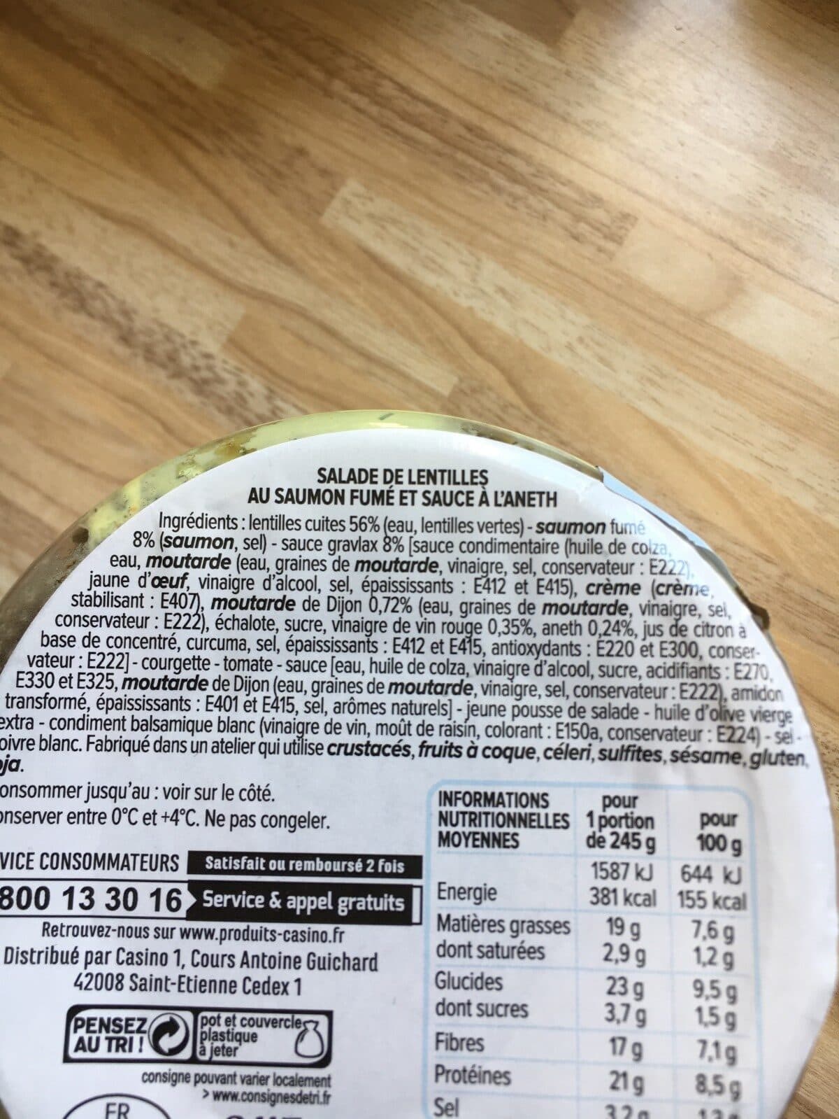 Casino Lentilles samon fumé packshot