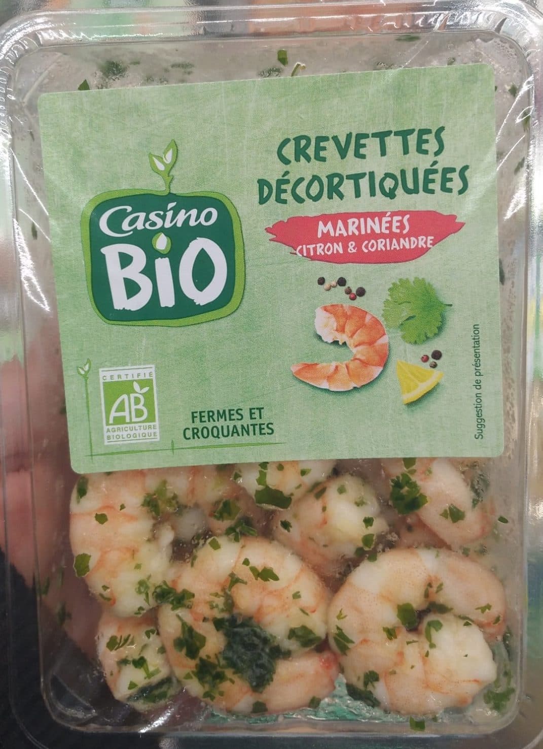 Casino Crevettes décortiquées marinées citron & coriandre bio packshot