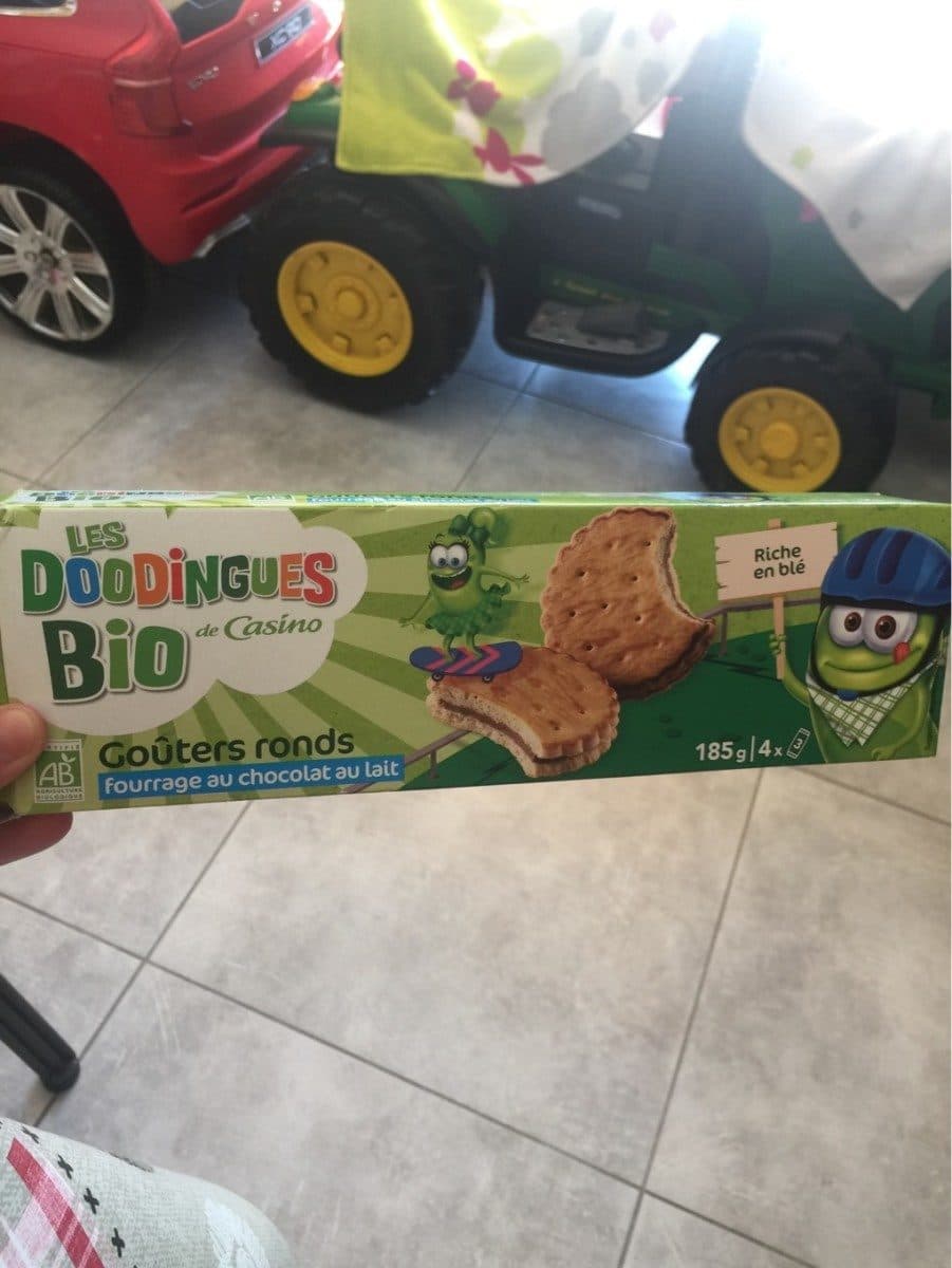 DooDingues Bio Goûters ronds fourrage au chocolat au lait packshot