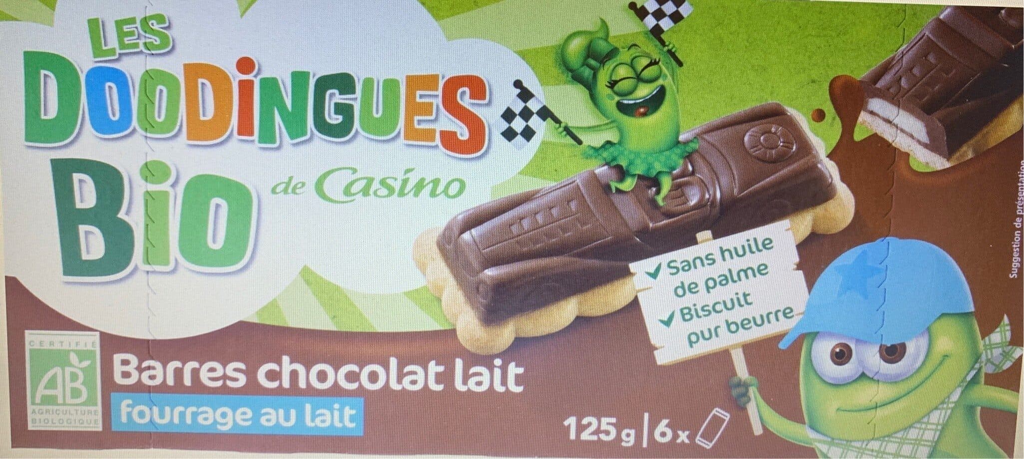 Casino Barres chocolat lait fourrage au lait packshot