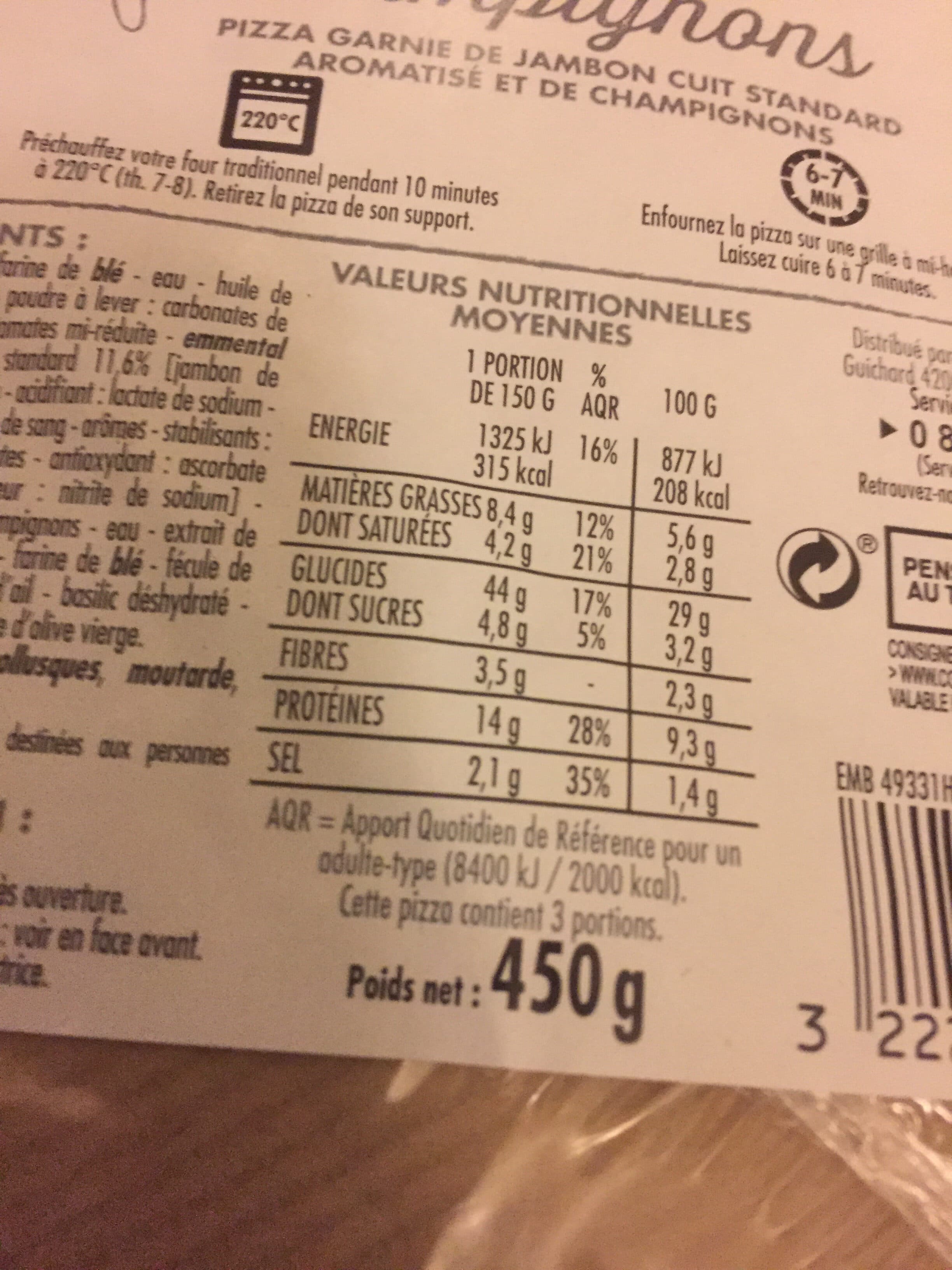 Casino Pizza jambon champignons packshot