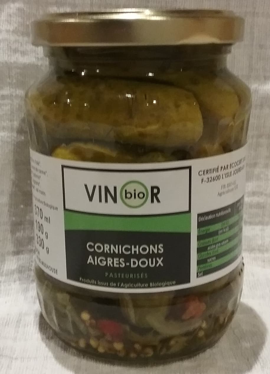 VINOR bio Cornichons aigres-doux packshot