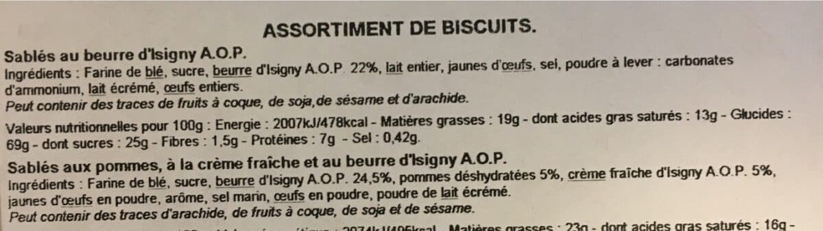 Open Food Facts Assortiments de biscuit Normandie packshot