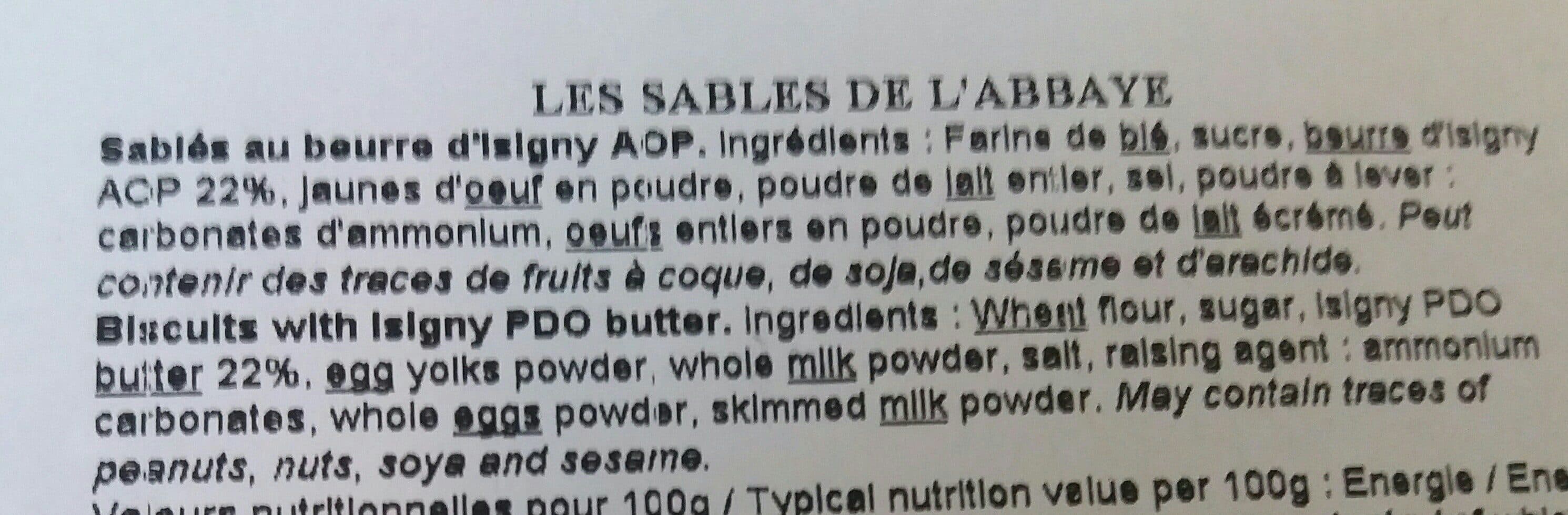 Les Sables De Nancay 125G Bte Normande Sables Biscuiterie De L'abbaye packshot