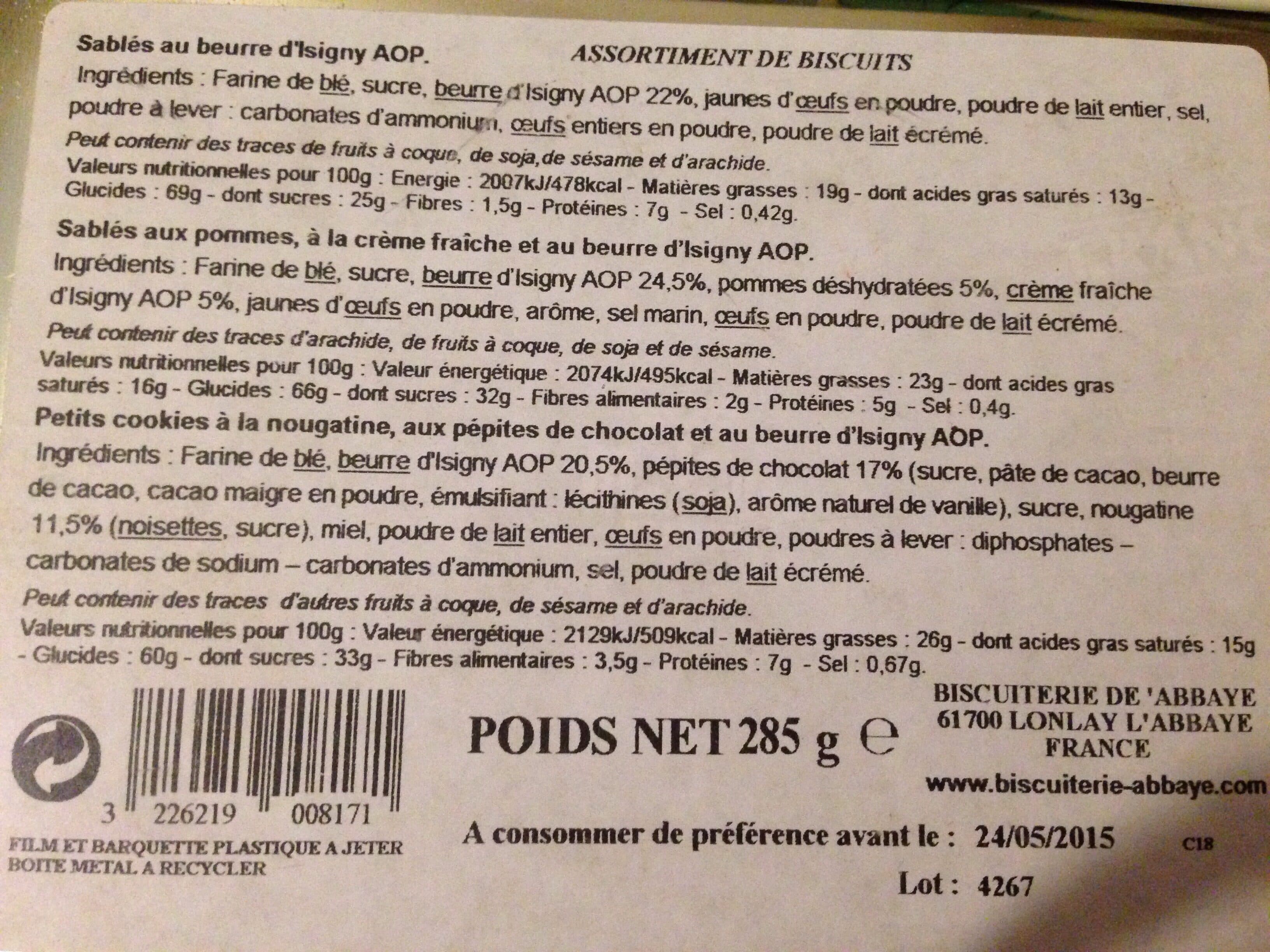 Biscuiterie De L Abbaye Assortiment de biscuits packshot