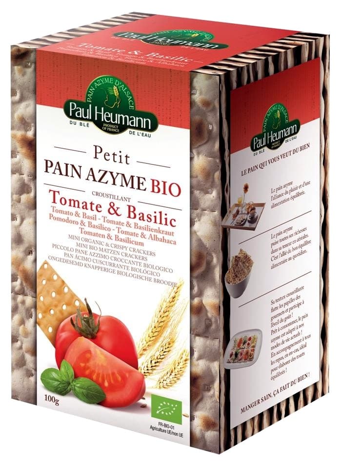 PAUL HEUMANN Petit Pain Azyme biologique Tomate & Basilic Paul Heumann packshot